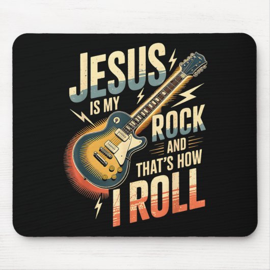 Jesus Is My Rock And That Is How I Roll Christian Muismat (Voorkant)