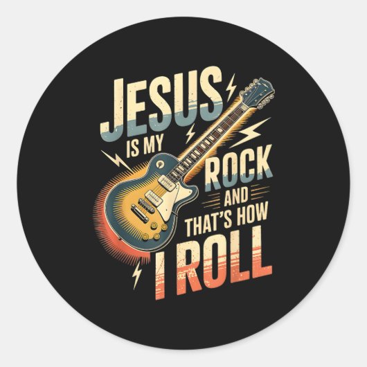 Jesus Is My Rock And That Is How I Roll Christian  Ronde Sticker (Voorkant)