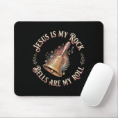 Jesus Is My Rock Bells Are My Roll Funny Handbell  Muismat (Met muis)