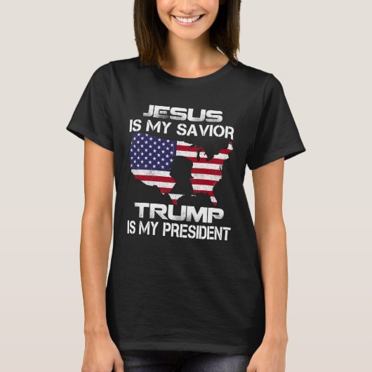 Jesus Is My Savior Trump Is My President Vote 2024 T-shirt (Voorkant)