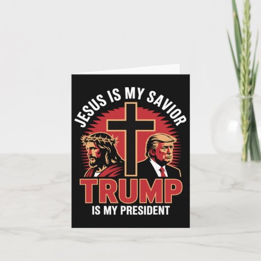 Jesus Is My Savior Trump Mijn President Christelij Kaart (Voorkant)