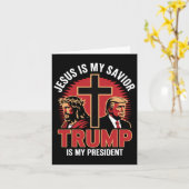 Jesus Is My Savior Trump Mijn President Christelij Kaart (Gele Bloem)