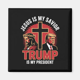 Jesus Is My Savior Trump Mijn President Christelij Magneet