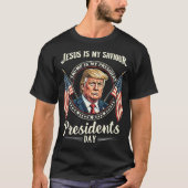 Jesus Is My Saviour Trump Is My President Patrioti T-shirt (Voorkant)