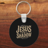Jesus Is My Shadow Religieus Fun T-shirt Sleutelhanger (Voorkant)