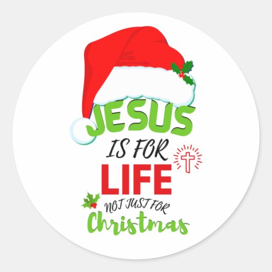 JESUS IS NIET alleen voor Kerstmis maar voor het l Ronde Sticker (Voorkant)
