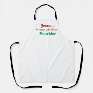 Jesus is onze draadloze providerJesus is Funny Apr Schort