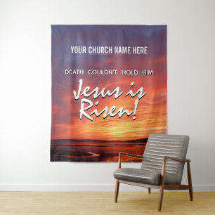 JESUS IS OPGEREZEN Christelijke Kerk Pasen Wandkleed