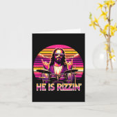 Jesus Is Opgestaan Hij Is Rizzin' Grappig Christel Kaart (Gele Bloem)