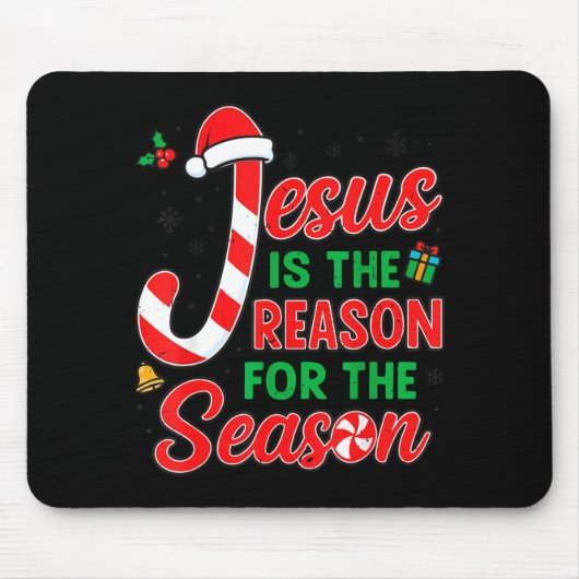 Jesus Is Reason For Season Christian Christmas Pjs Muismat (Voorkant)