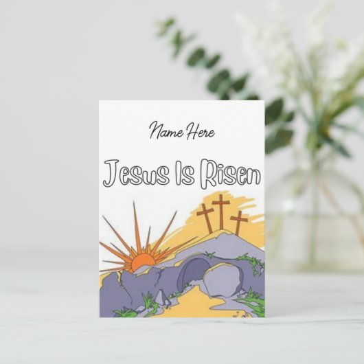 Jesus is Risen Briefkaart (Staand voorkant)