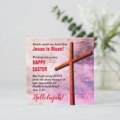 JESUS IS RISEN Christelijk Cross Pasen Feestdagenkaart (Staand voorkant)