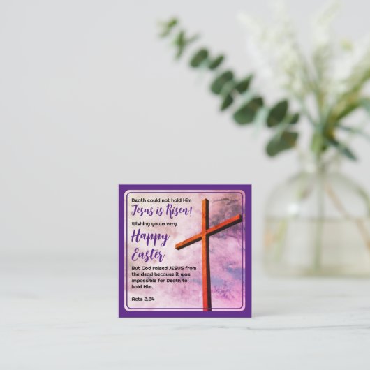 JESUS IS RISEN Christelijk EASTER Vierkante Visitekaartje (Staand voorkant)