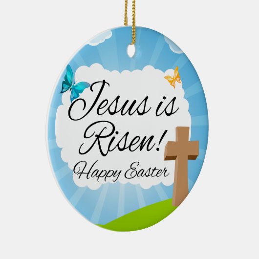 Jesus is Risen, Christelijk paasfeest Ornament (Rechts)