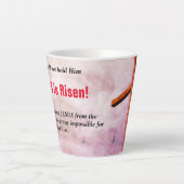 JESUS IS RISEN Christelijk paaskruis Latte Mok (Voorkant)