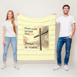 JESUS IS RISEN Cream Easter Fleece Deken