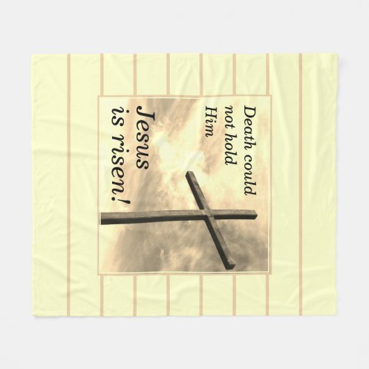 JESUS IS RISEN Cream Easter Fleece Deken (Voorkant (Horizontaal))