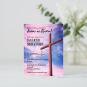 Jesus is Risen EASTER CHURCH SERVICES Gepersonalis Uitnodiging Briefkaart (Staand voorkant)