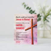 Jesus is Risen EASTER CHURCH SERVICES Uitnodiging (Staand voorkant)