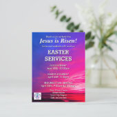 JESUS IS RISEN Easter Church Services Uitnodiging (Staand voorkant)
