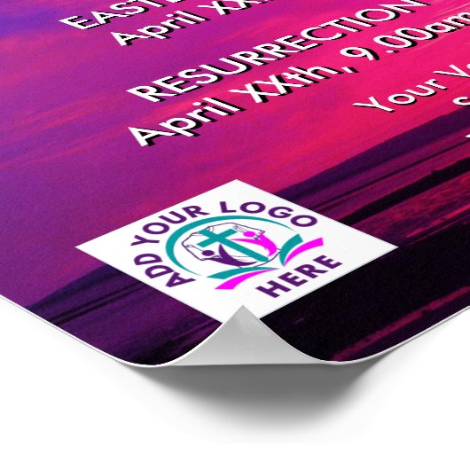 JESUS IS RISEN Easter Church Services Uitnodiging Poster (Hoek)