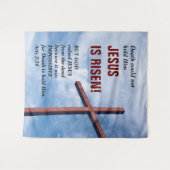 JESUS IS RISEN Easter Church Tapestry Wandkleed (Voorkant (horizontaal))