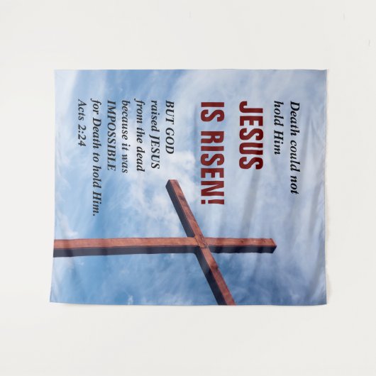 JESUS IS RISEN Easter Church Tapestry Wandkleed (Voorkant (horizontaal))