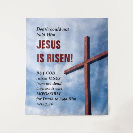 JESUS IS RISEN Easter Church Tapestry Wandkleed (Voorkant)