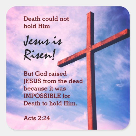 JESUS IS RISEN Easter Vierkante Sticker (Voorkant)