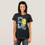 Jesus Is Risen PTL! Christian Easter Cute Yellow C T-shirt (Voorkant volledig)