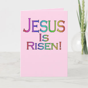 Jesus Is Risen! (regenboog op roze) Pasen kaart
