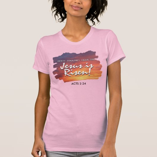 JESUS IS RISEN Sunset Christian Easter T-shirt (Voorkant)
