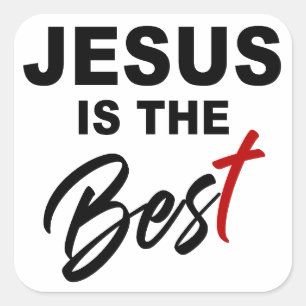 JESUS is The Best - Kinder & Christelijke Geloof Vierkante Sticker