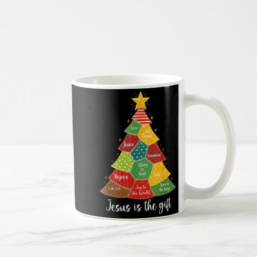 Jesus Is The Gift Christmas Tree Patchwork Scriptu Koffiemok (Rechts)