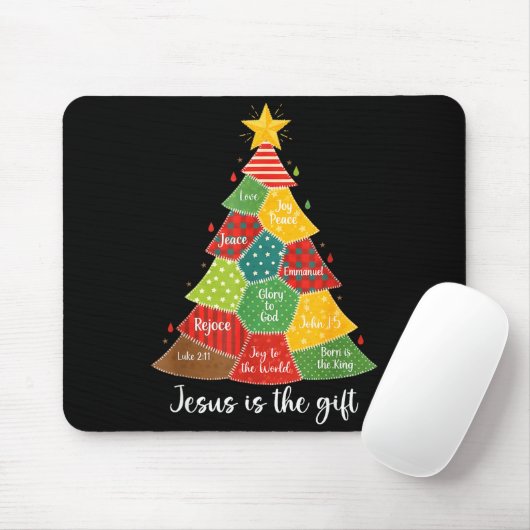 Jesus Is The Gift Christmas Tree Patchwork Scriptu Muismat (Met muis)