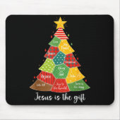 Jesus Is The Gift Christmas Tree Patchwork Scriptu Muismat (Voorkant)