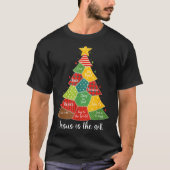 Jesus Is The Gift Christmas Tree Patchwork Scriptu T-shirt (Voorkant)