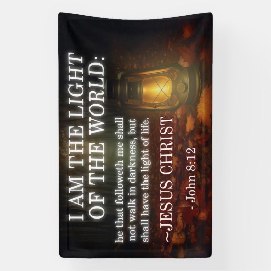 Jesus Is The Light Bible Verse Christian Church Spandoek (Verticaal)