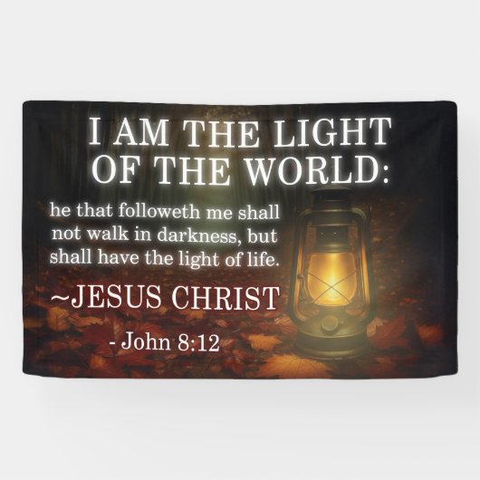 Jesus Is The Light Bible Verse Christian Church Spandoek (Horizontaal)