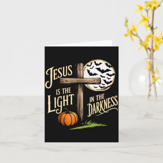 Jesus Is The Light In The Darkness Christian Hallo Kaart (Gele Bloem)