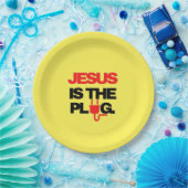 Jesus is the Plug Plate Papieren Bordje (Feest)