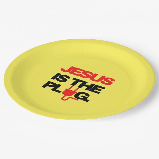 Jesus is the Plug Plate Papieren Bordje (Gekanteld)