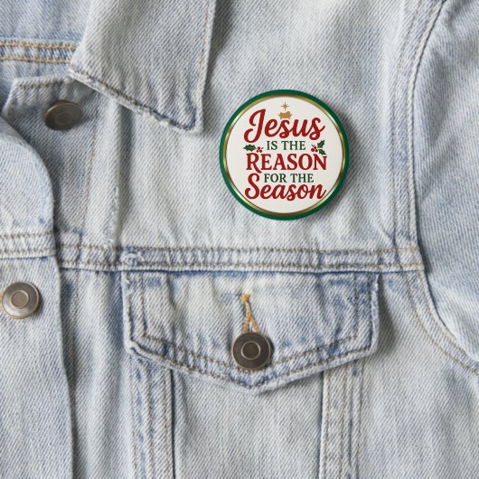 Jesus Is the Reason – Christian Christmas Ronde Button 5,7 Cm (In situ)