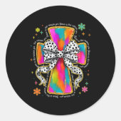 Jesus Is The Reason Christian Cross Coquette Bow C Ronde Sticker (Voorkant)