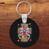 Jesus Is The Reason Christian Cross Coquette Bow C Sleutelhanger (Voorkant)