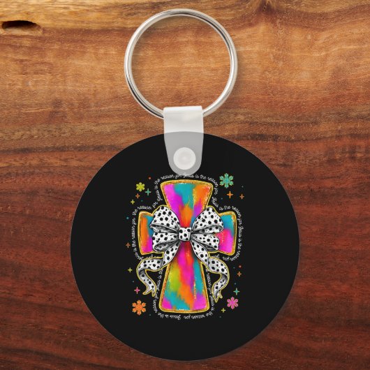 Jesus Is The Reason Christian Cross Coquette Bow C Sleutelhanger (Voorkant)