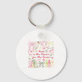 Jesus Is The Reason Christian Cross Coquette Bow C Sleutelhanger (Voorkant)