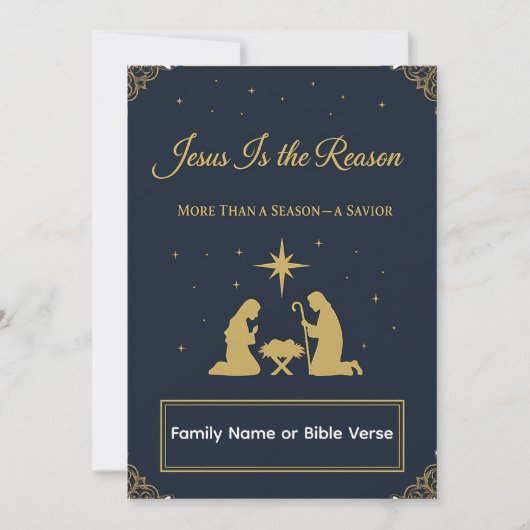 “Jesus Is the Reason” Elegant Christian Card Feestdagenkaart (Voorkant)