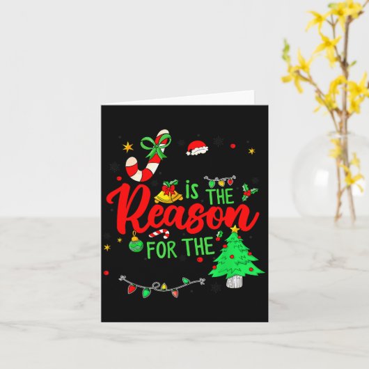 Jesus Is The Reason For Season Christmas Family Pa Kaart (Gele Bloem)