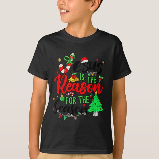 Jesus Is The Reason For Season Christmas Family Pa T-shirt (Voorkant)